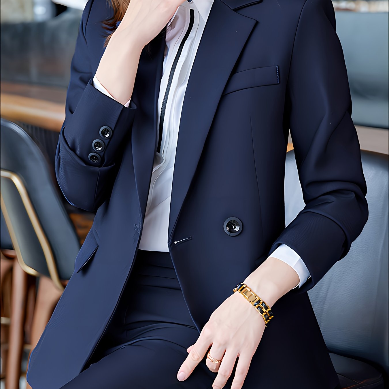 Blazer Feminino Gola Lapela – Corte Single-Breasted, Manga Longa