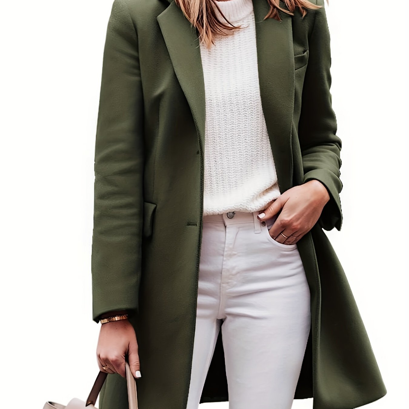 Sobretudo Wool-Blend Lapela – Elegância Inverno