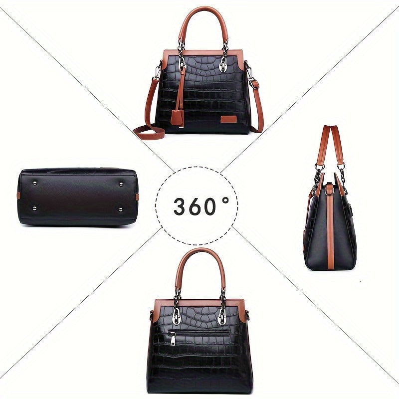 Bolsa Feminina Tote Multi-Way – PU Couro com Alça Destacável & Design Versátil