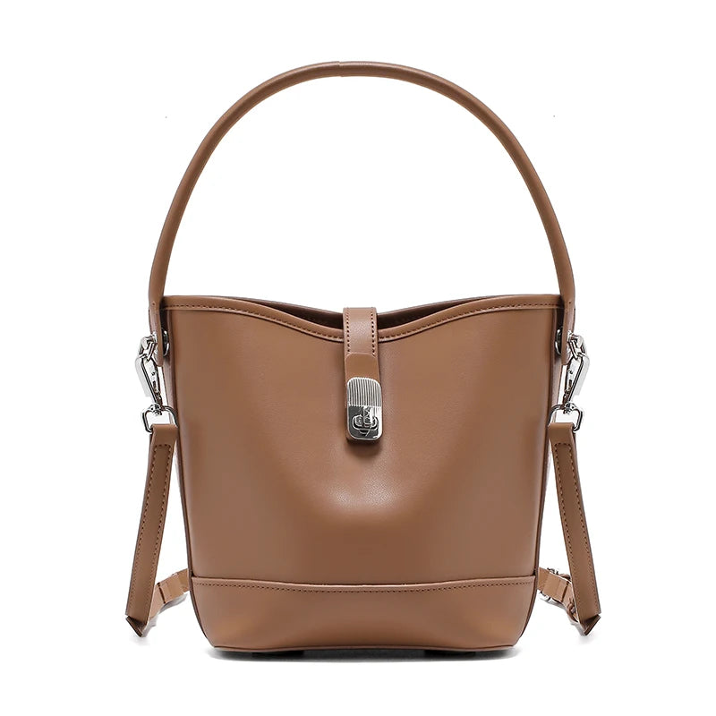Women's Genuine Leather Bucket Bag