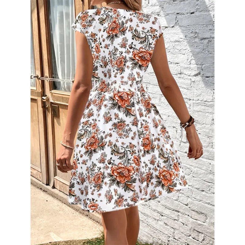 Vestido Floral Midi – Doçura & Estilo