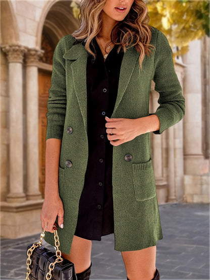 Cardigã Longo Lapela Elegante – Versatilidade Refinada