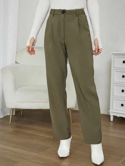 Conjunto Feminino Executivo 2 Peças – Blazer Single-Breasted + Calça Reta