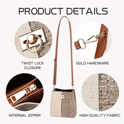 Bolsa Bucket Crossbody PU Multifuncional