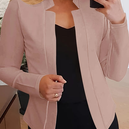 Blazer Feminino Slim Elegante – Manga Longa, Frente Aberta, Ideal para Escritório