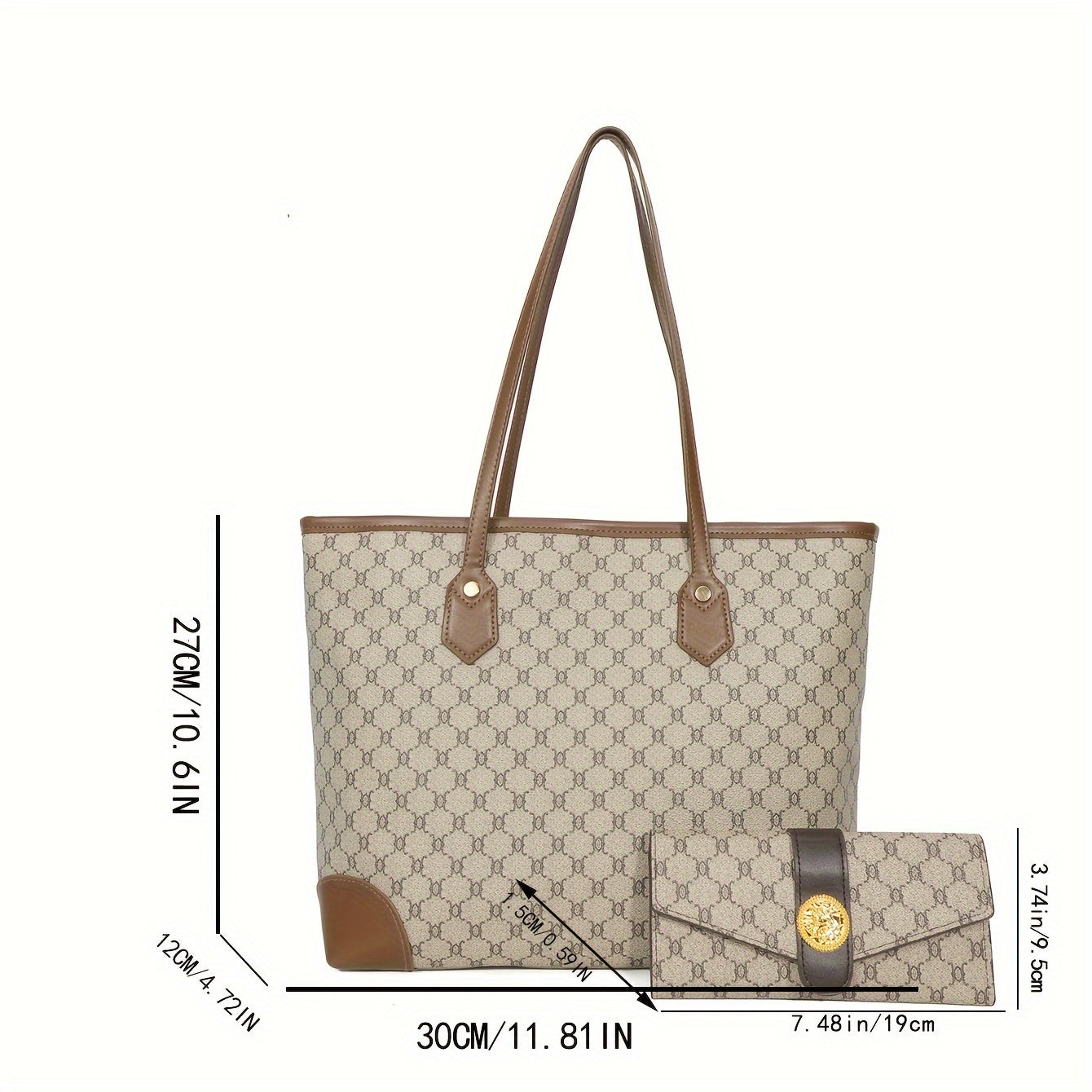 Conjunto Feminino Tote Clássico + Carteira – Inspiração Retrô com Capacidade e Elegância