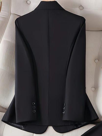 Blazer Feminino Gola Lapela – Corte Single-Breasted, Manga Longa