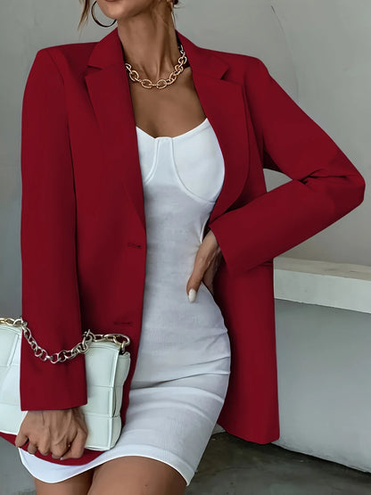 Blazer Single-Breasted Lapela Elegante – Office & Casual