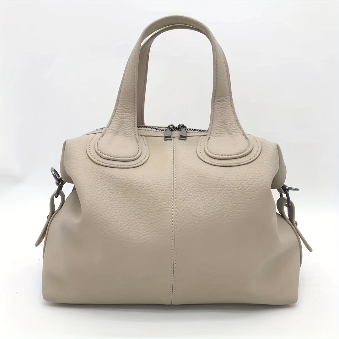 Bolsa Feminina Tote Grande Capacidade – Ombro em PU macio, cor sólida para rotina com estilo