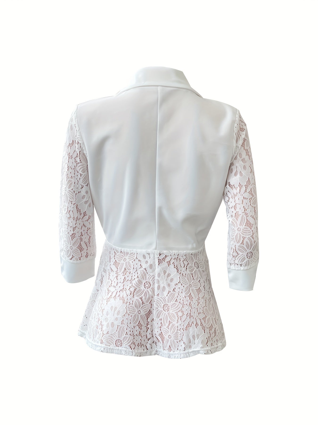 Blazer Feminino de Renda Chic – Manga Longa, Estação Primavera/Outono