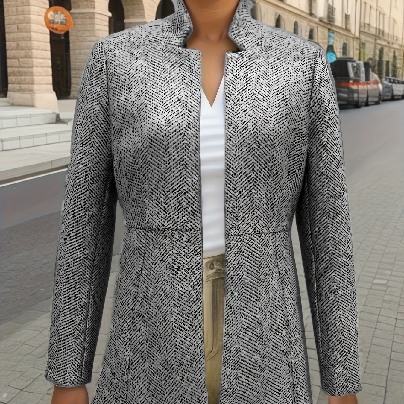 Blazer Feminino Versátil – Ajuste Confortável, Bolsos Duplos & Lavagem à Máquina