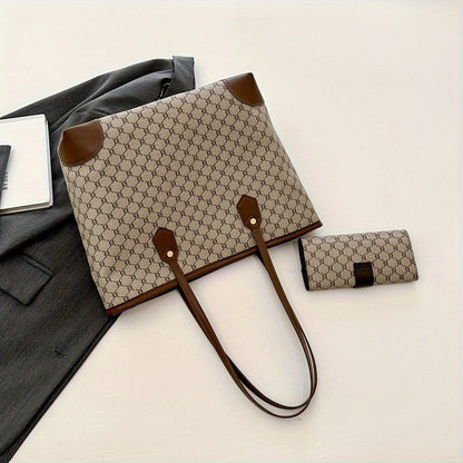 Conjunto Feminino Tote Clássico + Carteira – Inspiração Retrô com Capacidade e Elegância