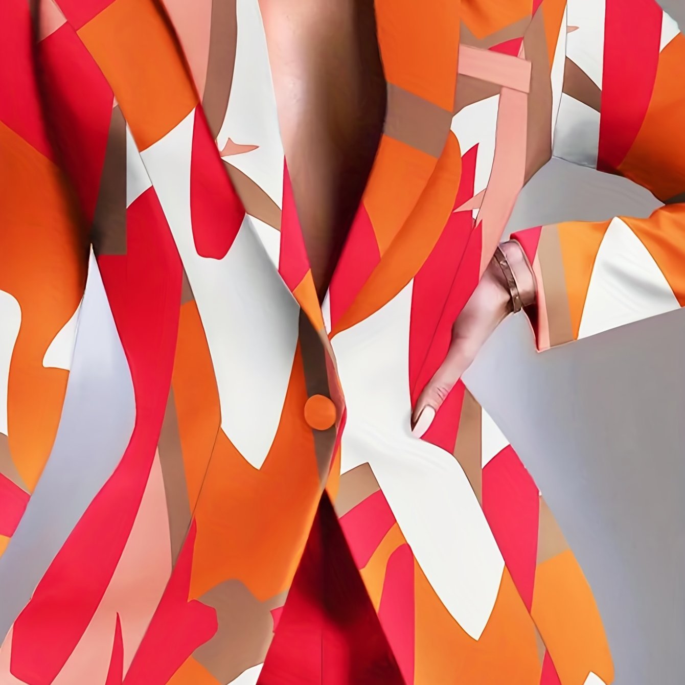 Blazer Plus Size Geométrico Trend – Corte Slim