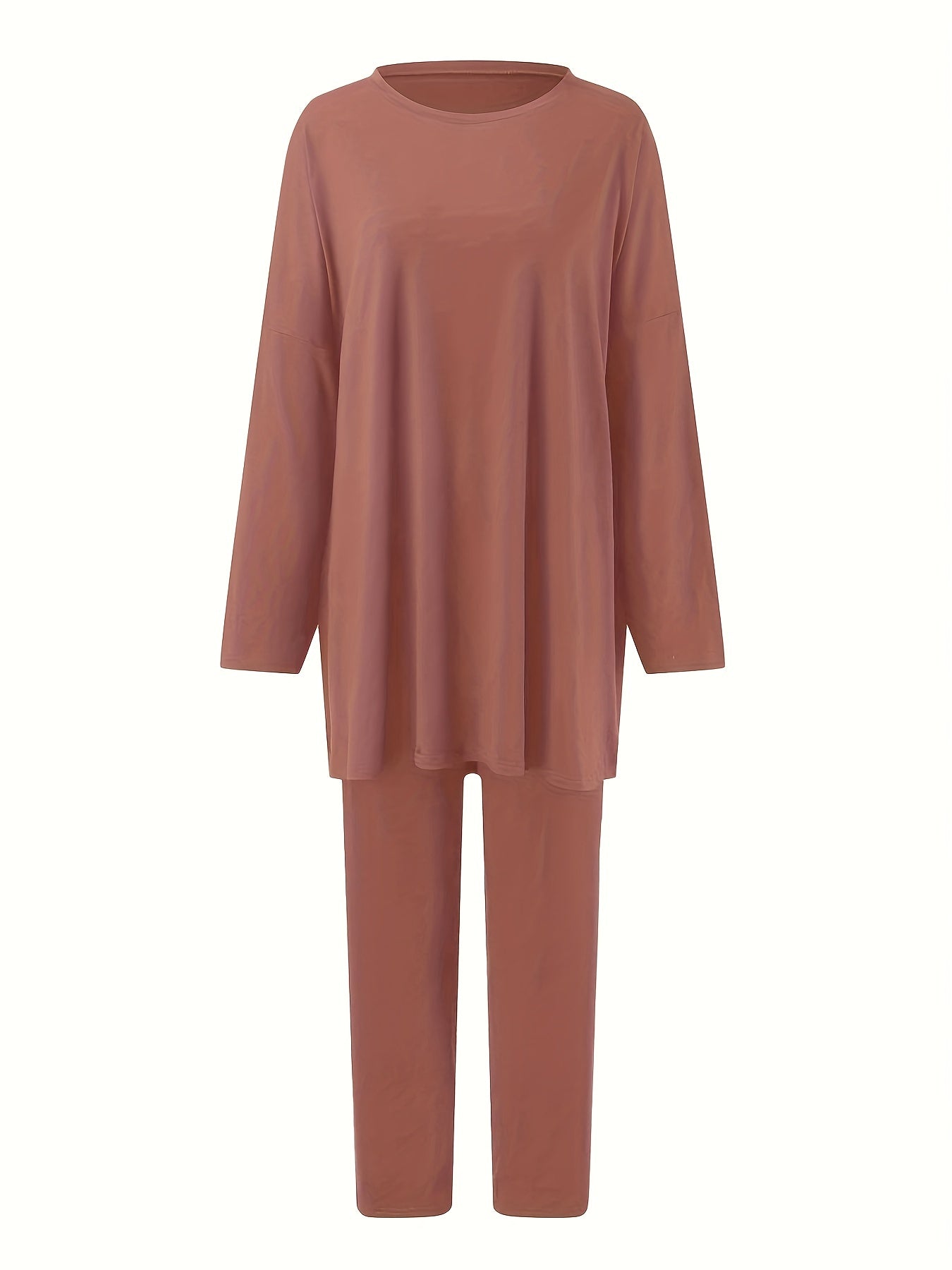 Conjunto Plus Size Feminino Casual – Top Oversized Manga Longa + Leggings