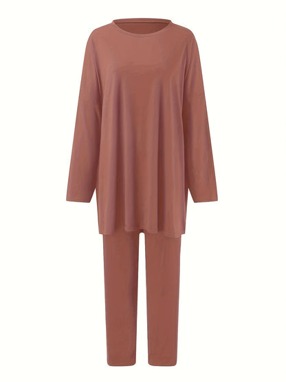 Conjunto Plus Size Feminino Casual – Top Oversized Manga Longa + Leggings