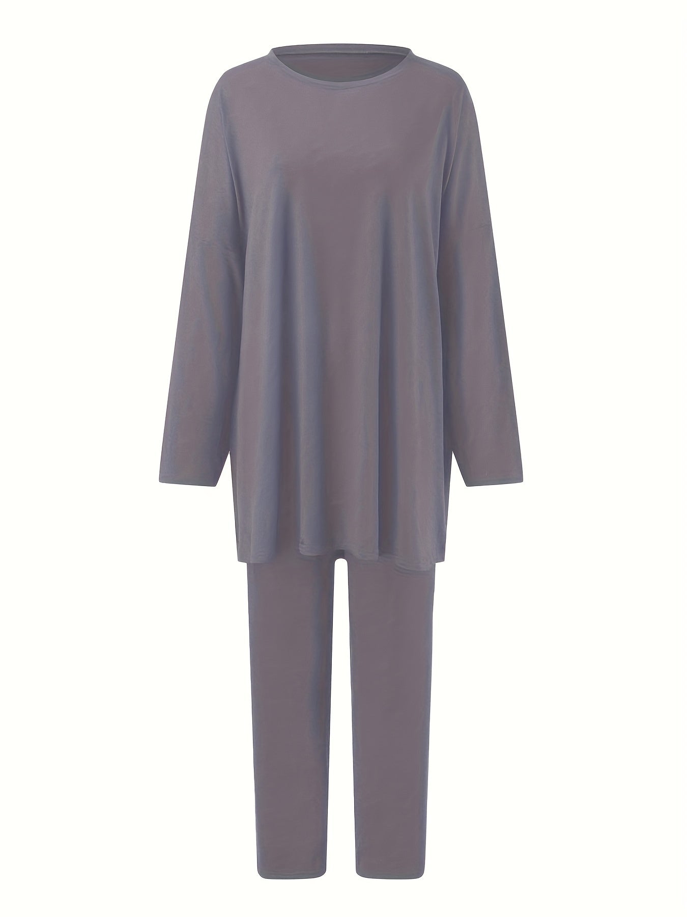 Conjunto Plus Size Feminino Casual – Top Oversized Manga Longa + Leggings