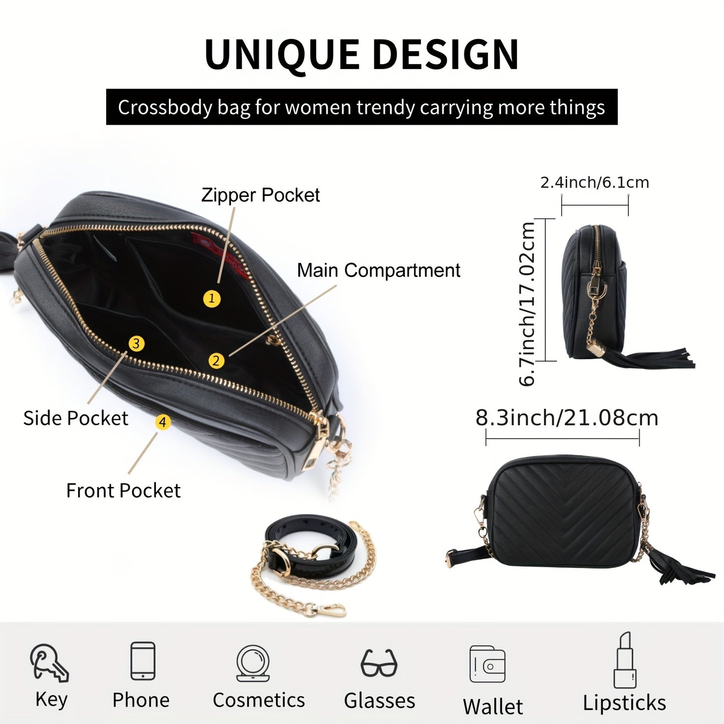 Crossbody Bags For Women Trendy Quilted Small Purses For Women Shoulder Bag