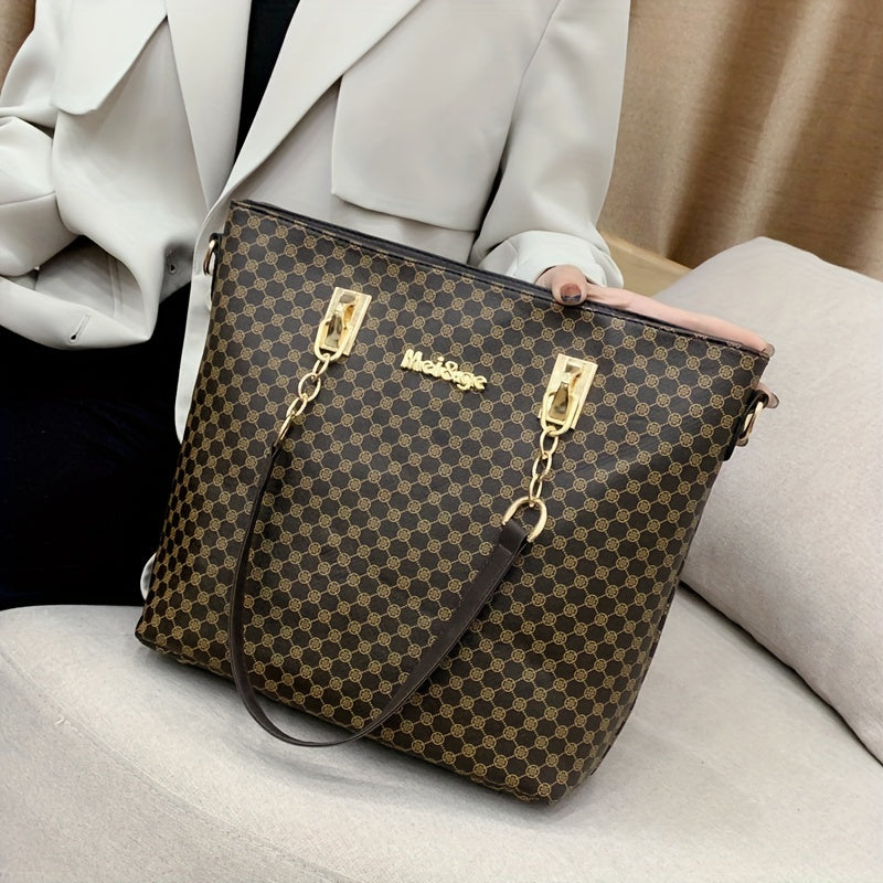 Kit 6 Bolsas Femininas PU Leather – Tote, Clutch & Shoulder para Rotina Completa