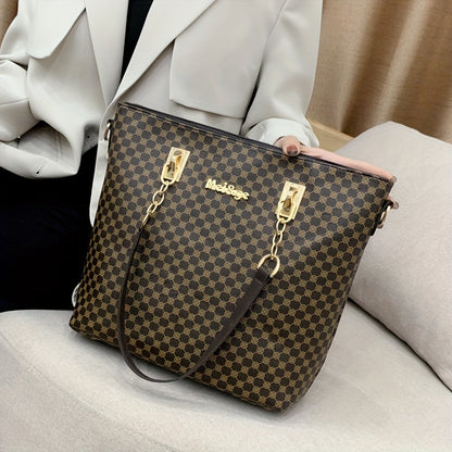 Kit 6 Bolsas Femininas PU Leather – Tote, Clutch & Shoulder para Rotina Completa