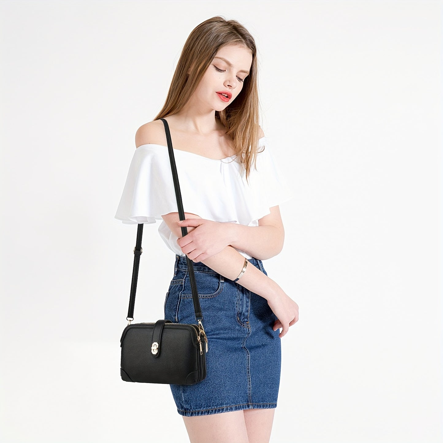 Bolsa Feminina Mini Crossbody – Muitos Bolsos Funcionais para Celular & Essenciais