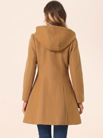 Trench Coat Duplo Botão Mid-Thigh com Capuz – Proteção & Estilo