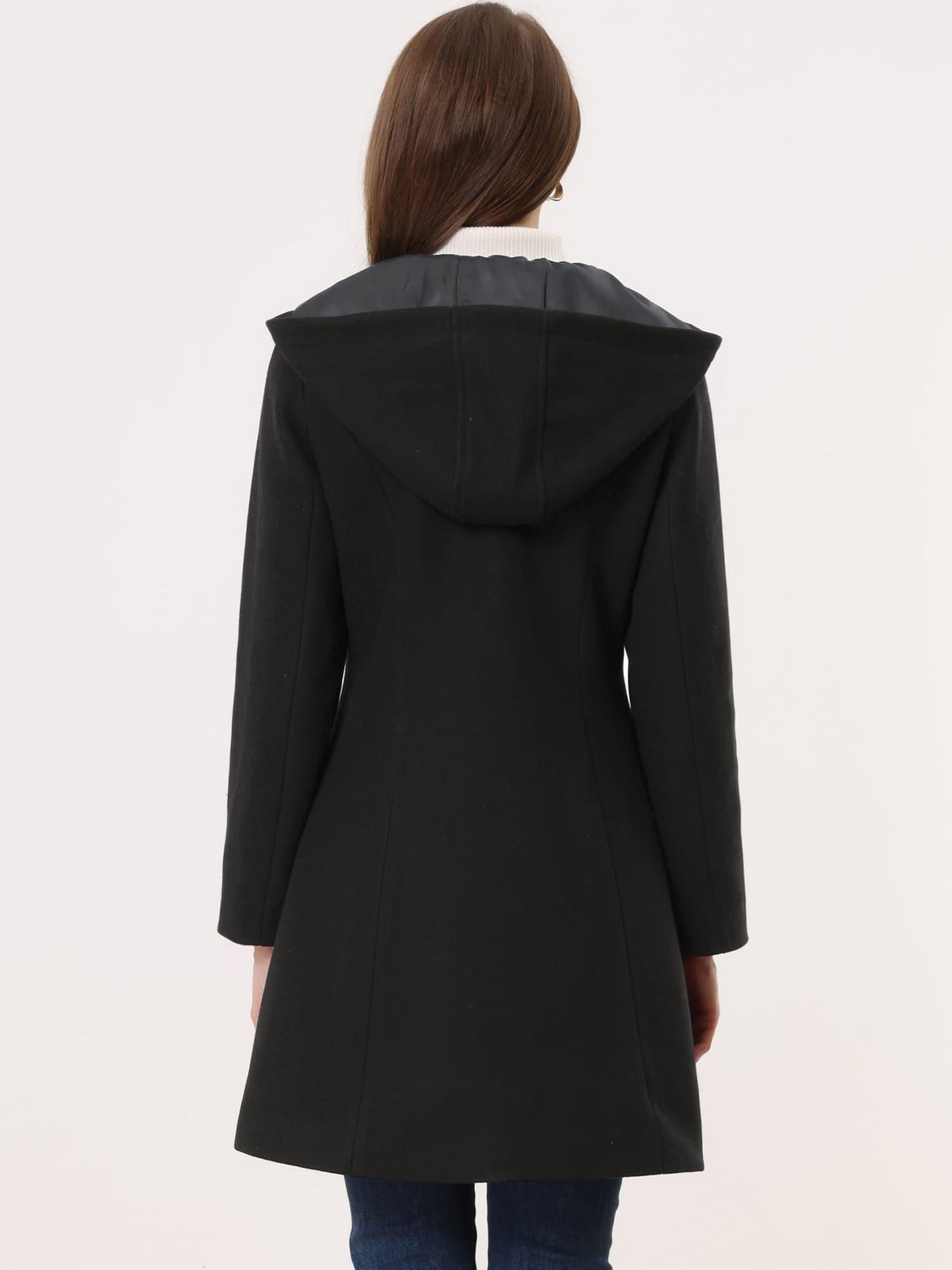 Trench Coat Duplo Botão Mid-Thigh com Capuz – Proteção & Estilo