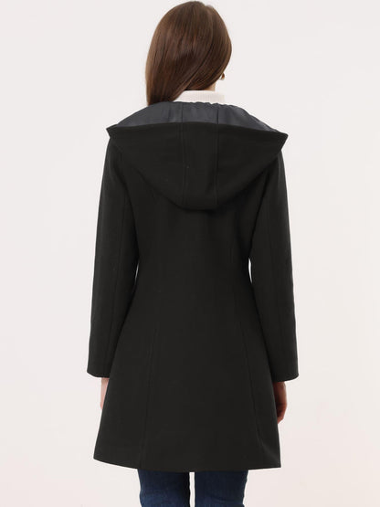 Trench Coat Duplo Botão Mid-Thigh com Capuz – Proteção & Estilo