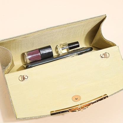 Clutch Feminina Brilho & Pedraria – Sparkling Evening Bag com Estrutura Metálica