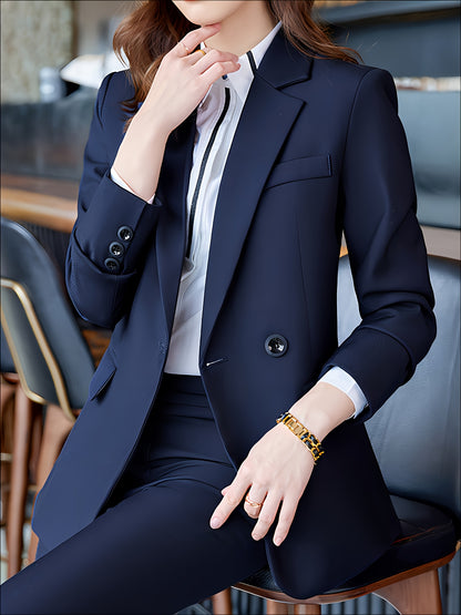 Blazer Feminino Gola Lapela – Corte Single-Breasted, Manga Longa