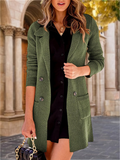 Cardigã Longo Lapela Elegante – Versatilidade Refinada