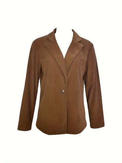 Blazer Feminino Gola Lapela – Manga Longa, Versátil para Todas Estações