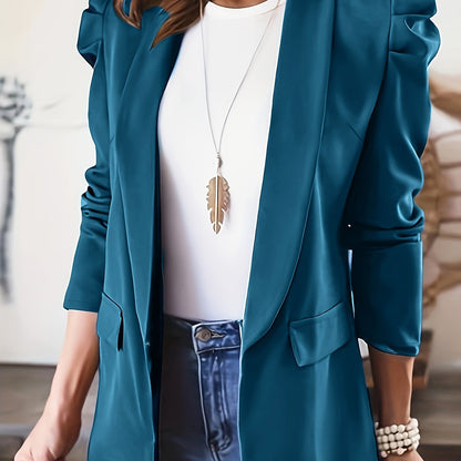 Blazer Feminino Alfaiataria Gola Lapela – Estilo Escritório & Casual