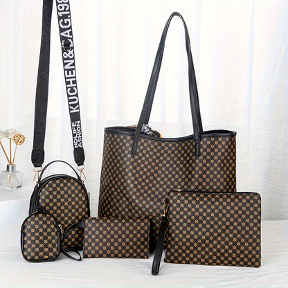 Kit 4 Bolsas Femininas Vintage – Tote, Crossbody & Shoulder com Charme Retrô