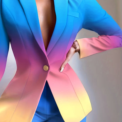 Blazer Degradê Golden Buttons – Elegância Singular