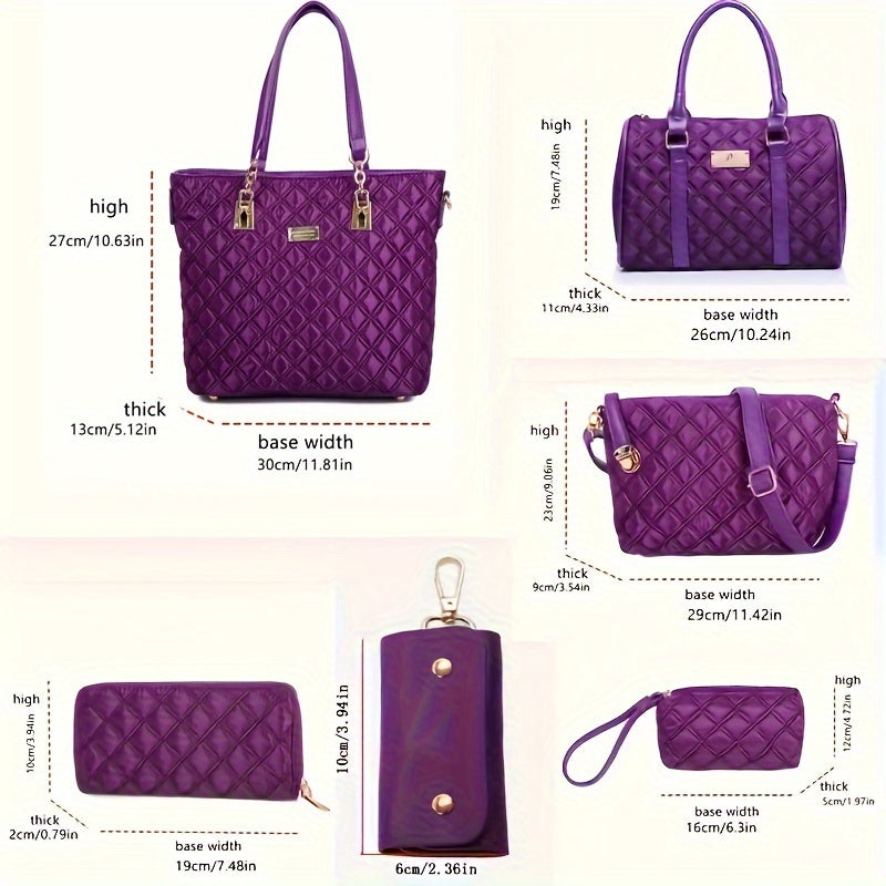 Kit 6 Bolsas Femininas com Alta Capacidade – Tote, Mochila & Crossbody Versáteis para o Dia Inteiro