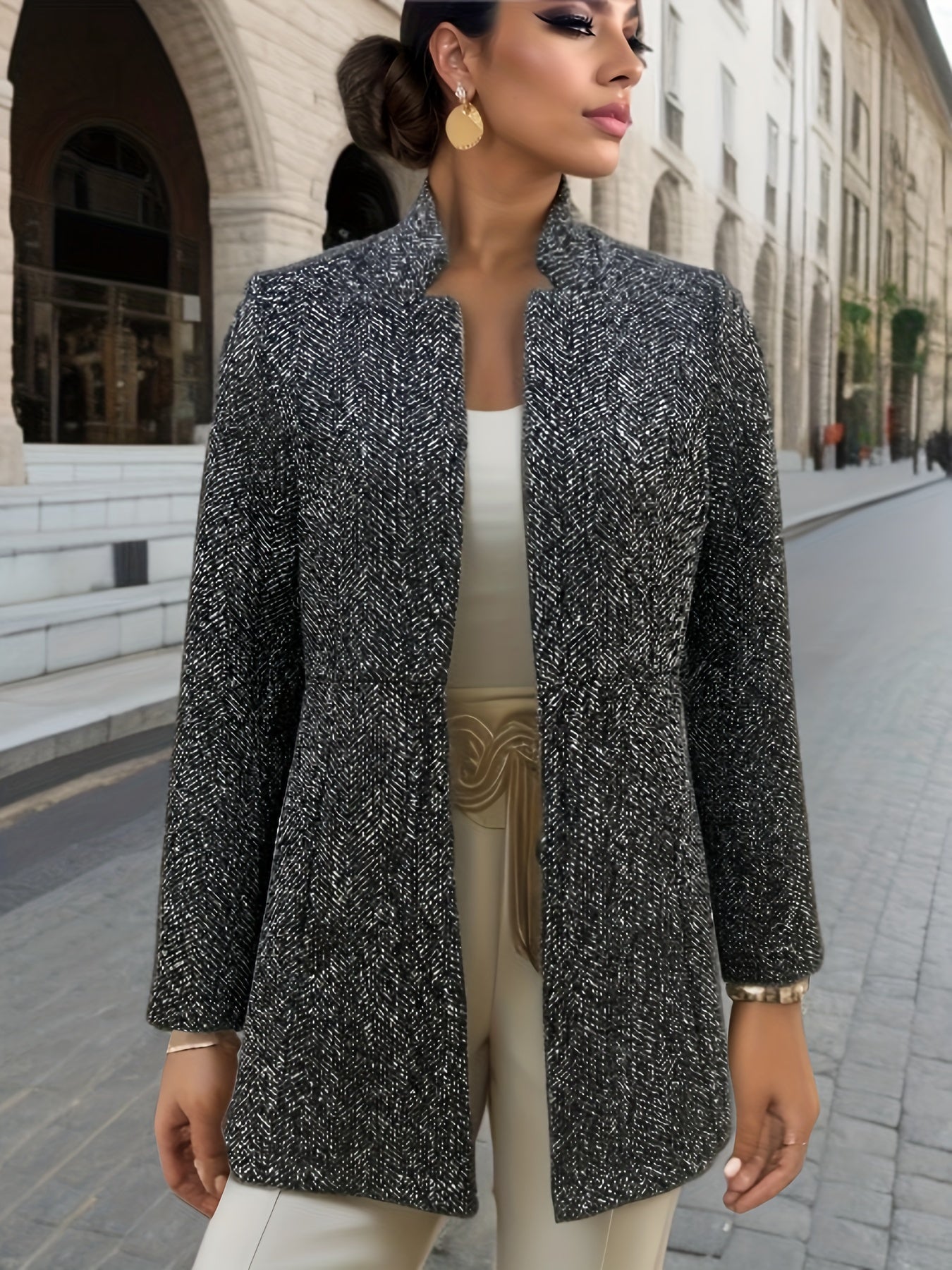 Blazer Feminino Versátil – Ajuste Confortável, Bolsos Duplos & Lavagem à Máquina