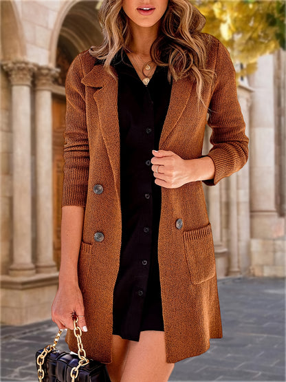 Cardigã Longo Lapela Elegante – Versatilidade Refinada