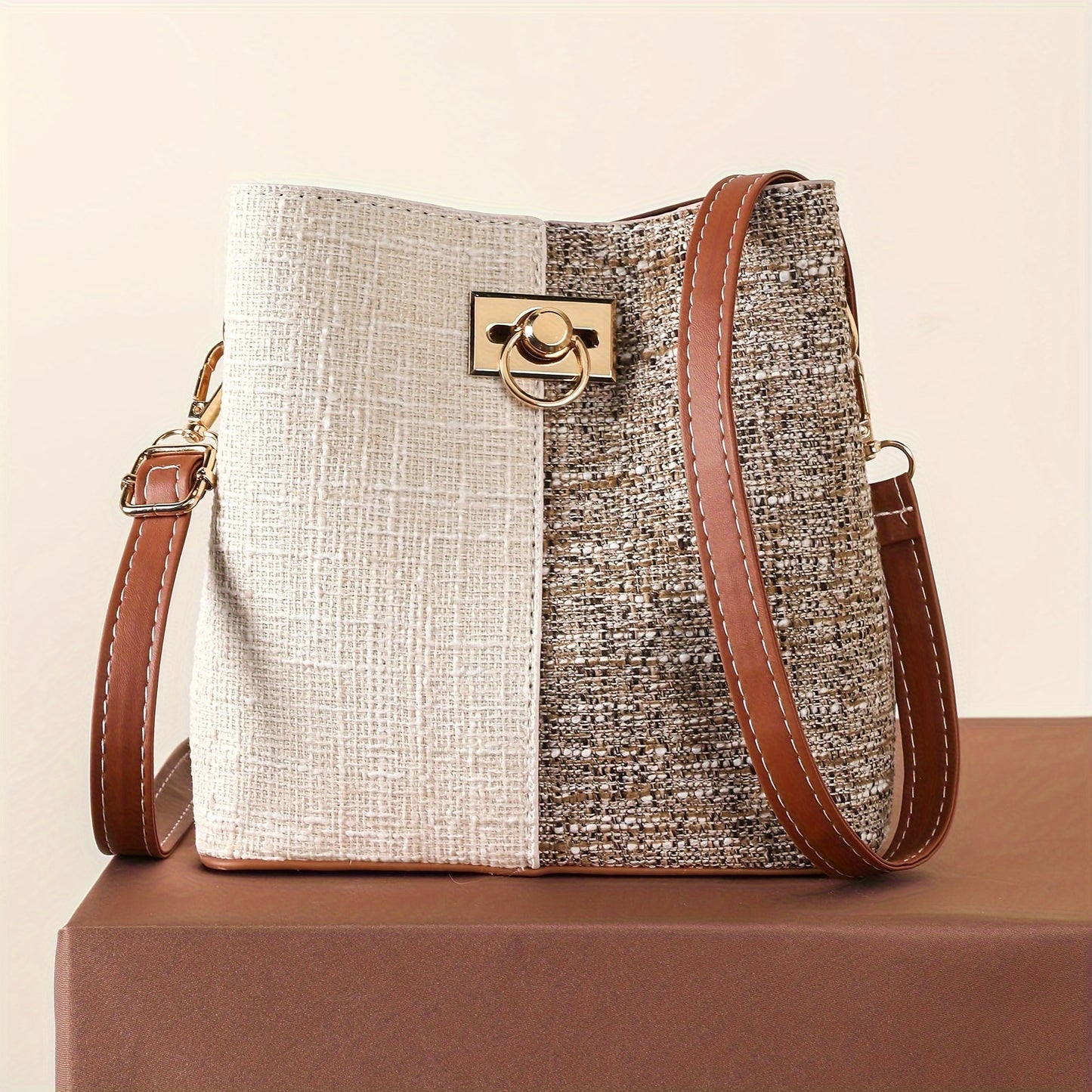 Bolsa Bucket Crossbody PU Multifuncional