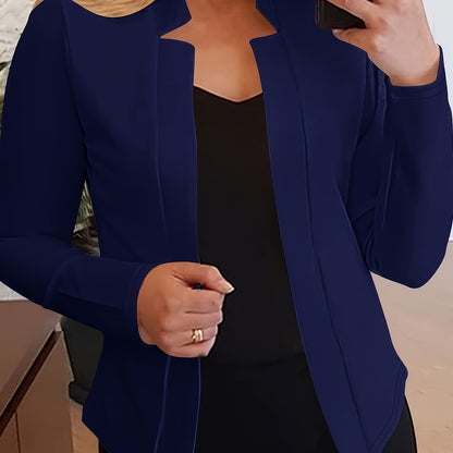 Blazer Feminino Slim Elegante – Manga Longa, Frente Aberta, Ideal para Escritório