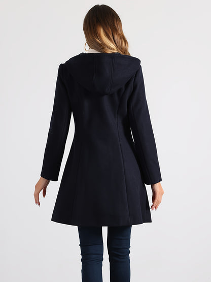 Trench Coat Duplo Botão Mid-Thigh com Capuz – Proteção & Estilo