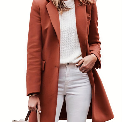 Sobretudo Wool-Blend Lapela – Elegância Inverno