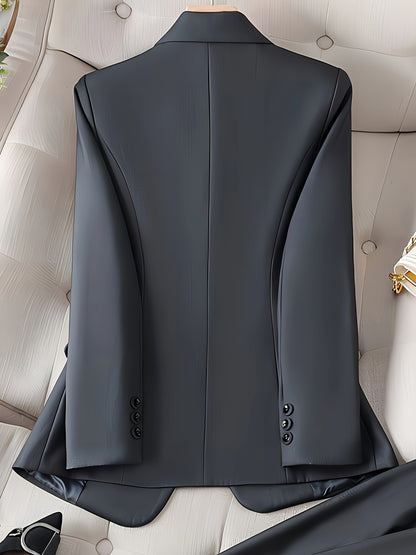 Blazer Feminino Gola Lapela – Corte Single-Breasted, Manga Longa