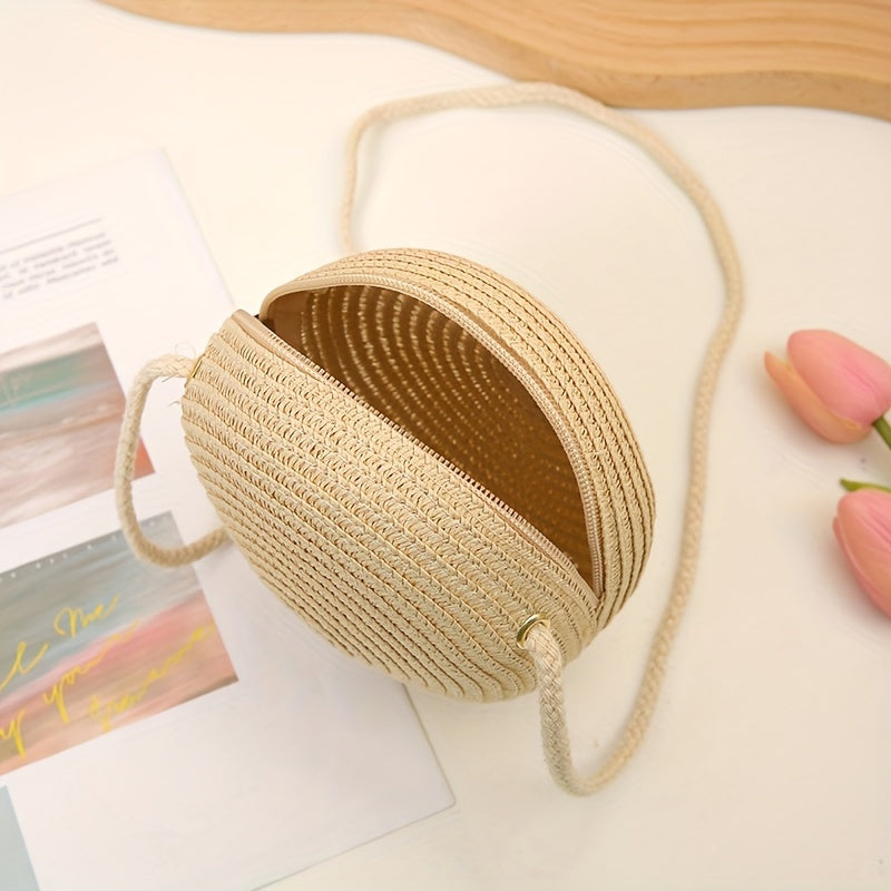 Bolsa Round Woven Straw Mini