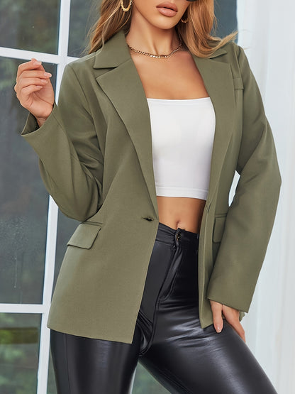 Conjunto Feminino Executivo 2 Peças – Blazer Single-Breasted + Calça Reta