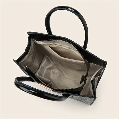 Kit 3 Bolsas Femininas Produção Completa – Tote, Clutch & Porta-Cartões em PU Texturizado