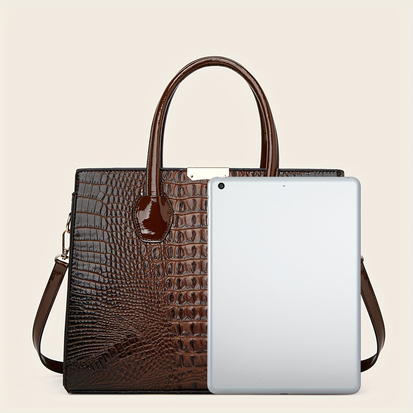 Kit 3 Bolsas Femininas Produção Completa – Tote, Clutch & Porta-Cartões em PU Texturizado