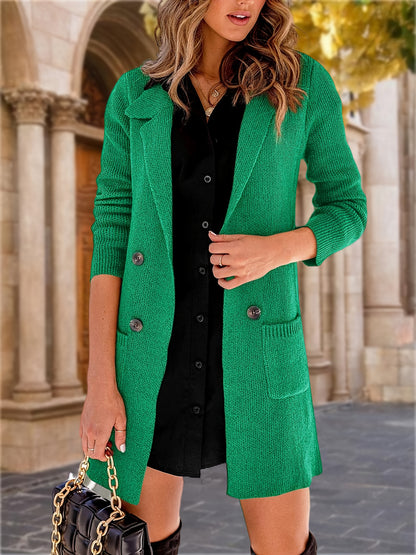 Cardigã Longo Lapela Elegante – Versatilidade Refinada