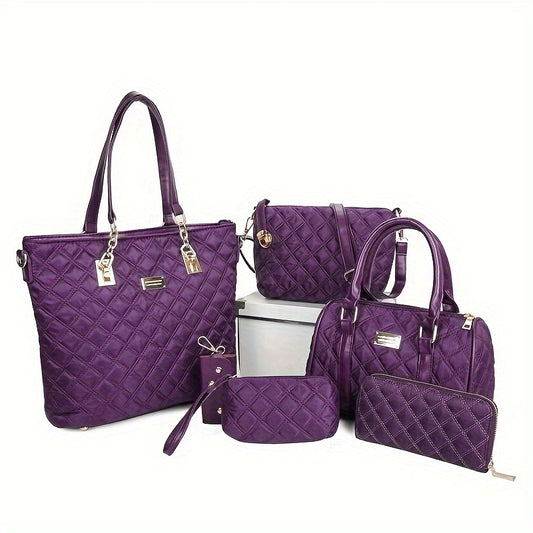 Kit 6 Bolsas Femininas com Alta Capacidade – Tote, Mochila & Crossbody Versáteis para o Dia Inteiro