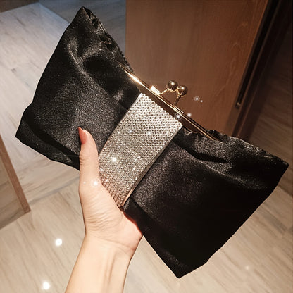 Clutch Feminina Pedraria com Corrente Metalizada – Brilho & Distinção para a Noite