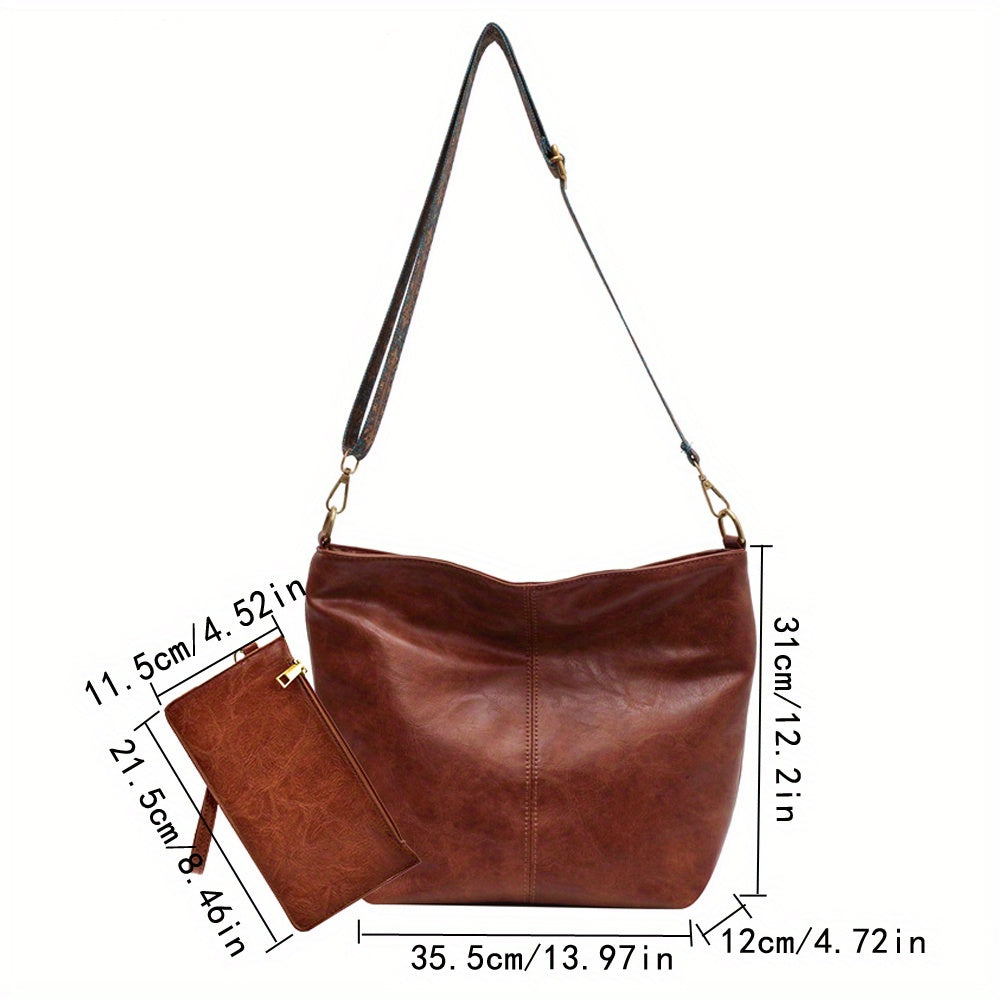 Bolsa Feminina Grande Capacidade – Tote & Messenger – Couro Sintético